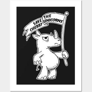 Save the Chubby Unicorns! (Rhinos!!) Posters and Art